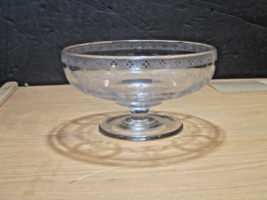 Beautifully Etched Depression Glass Footed Compote Bowl - $835.17 MXN