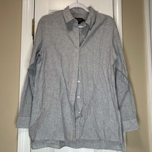 Mens Pendleton Button Up Long Sleeve 100% Wool Grey Stripes Medium - £30.64 GBP