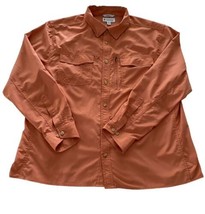 Coolibar Fishing Shirt Mens XXL Orange Long Sleeve UPF50+ Hiking Outdoors - $19.68