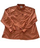 Coolibar Fishing Shirt Mens XXL Orange Long Sleeve UPF50+ Hiking Outdoors - £15.48 GBP