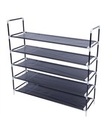 Shoe Rack Organizer Storage Stand 5 Tiers Non-woven Fabric Built-in Hand... - $40.68 CAD