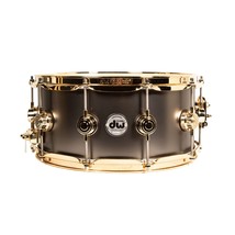 Satin Black Nickel Over Brass 6.5X14 Snare With Gold Hardware - £832.93 GBP