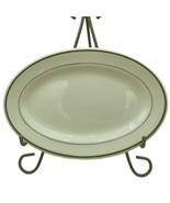 Tepco Restaurant Ware 9.5” Dinner Platter Green Bands Off White - $20.72 CAD