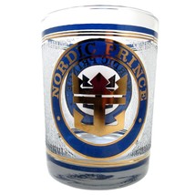 Nordic Prince Cruise Liner Ship Frosted Glass Golden Trim 12 oz Souvenir - £31.20 GBP