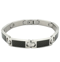 Chisel Stainless Steel Black Bracelet 8&quot; - £115.38 GBP
