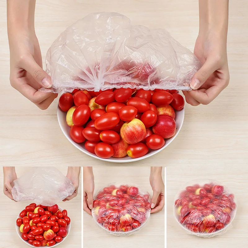 House Home Disposable Food Cover  Plastic Wrap Elastic Food Lids For Fruit Als C - £20.09 GBP