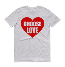 Choose LOVE Retro 80s Party Dress Costume Heart Ladies Mens Unisex T-Shi... - $18.99