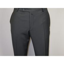 Men's MONO Turkey Slacks 100% Wool Plain Front Regular Fit 2501-06 Charcoal Gray image 10