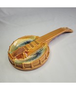 Very Rare MCM Royal Haeger USA Amber Brown Bluegrass Banjo Guitar Ashtray - £117.33 GBP