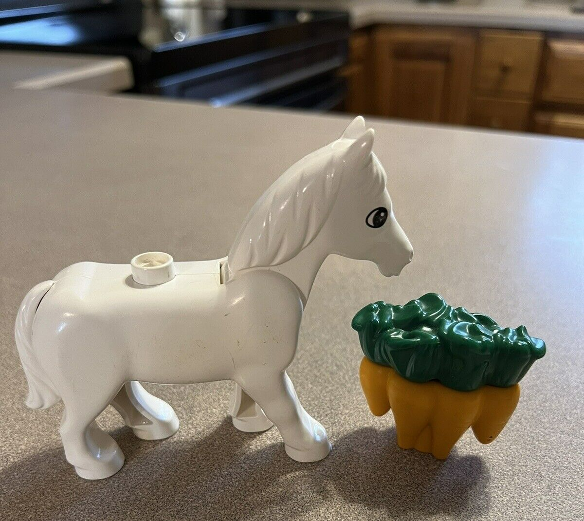 Vintage Rare White Lego Duplo Horse Moving Head Carrots Lot - $29.65