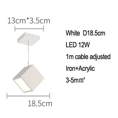  Minimalist Black White Small Pendant lamp Led  Linear Acrylic Double Sided  k&#39;s - £170.90 GBP