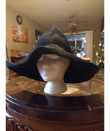 Helen Kaminski Australia Women’s Black Hat Wide Brim Floppy Festival Hat - £74.48 GBP