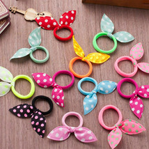 Rabbit Ear Scrunchies Hair Accessories Ties Rubber Band Ring Ponytail Ho... - $1.99+