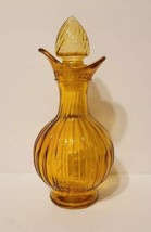 Vintage Avon Amber Decorative Cruet Bottle w/ Lid/Stopper Still Has Scen... - $14.99