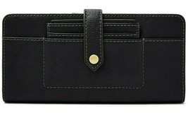 R Fossil Myra Tab Clutch Black Leather Wallet SWL2449001 Purse NWT $88 Retail FS - £31.64 GBP