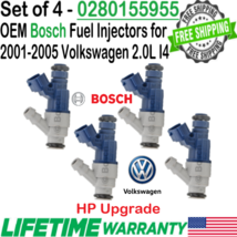 Set Of 4 Bosch OEM HP Upgrade Fuel Injectors for 2000-03 Volkswagen Golf 2.0L I4 - £103.87 GBP