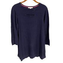 Isaac Mizrahi Live Navy Blue Tunic Sweater Top M 3/4 Sleeve Cotton Rayon... - €14,82 EUR