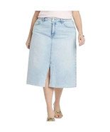 Ava &amp; Viv Woman&#39;s Mid-Rise Relaxed Fit A-Line Denim Skirt - Stretch - Si... - £11.39 GBP