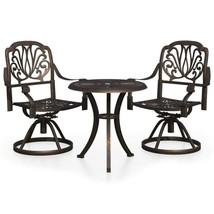Antique Style 3 Piece Outdoor Garden Patio Aluminium Bistro Set Table 2 Chairs - £719.82 GBP