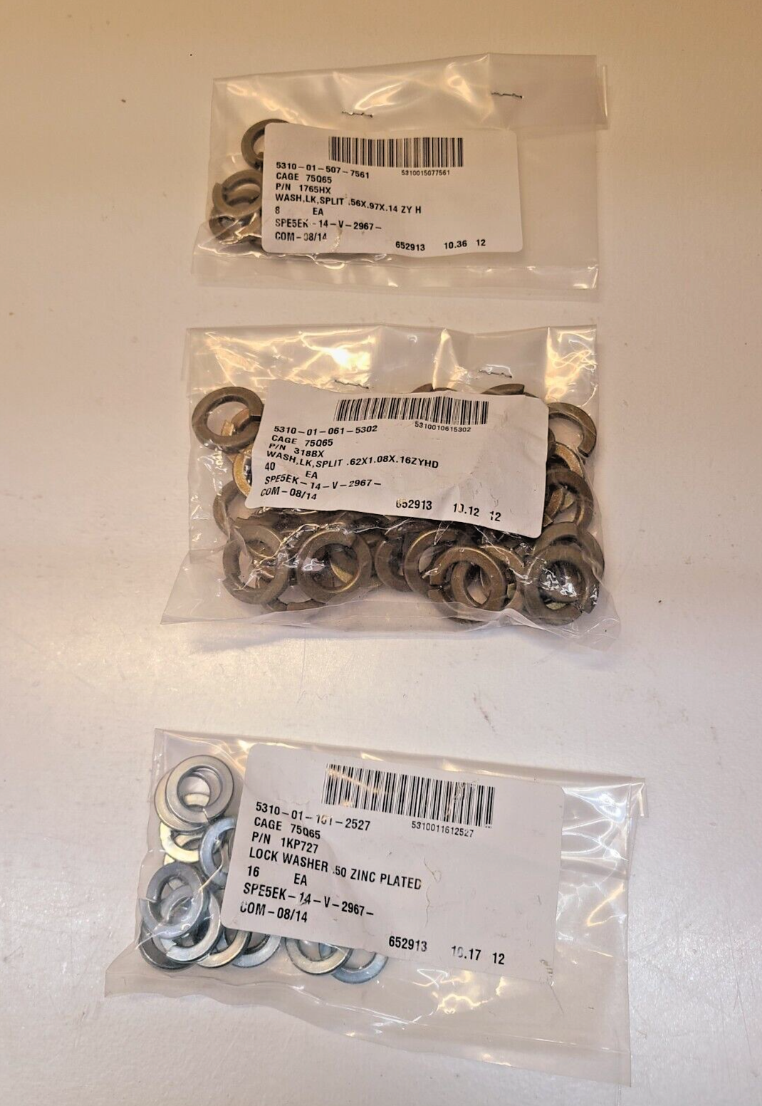 64 Qty. of Split Lock Washers 318BX | 1KP727 | 1765HX (64 Qty) - $34.99