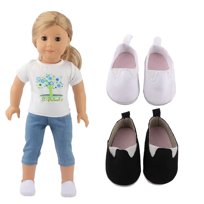 Play Canvas Cloth 7cm Shoes For 18 Inch American And 43cm New Born Baby Doll Sho - £23.18 GBP