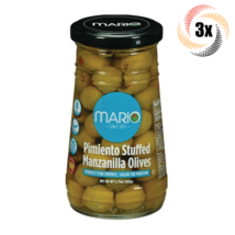 3x Jars Mario Pimiento Stuffed Manzanilla Olives | 5.75oz | Fast Shipping! - £16.39 GBP