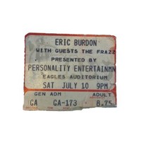 Eric Burdon of Animals w/ The Frazz, 7/10 Ticket Stub Eagles Auditorium Seattle - $10.00