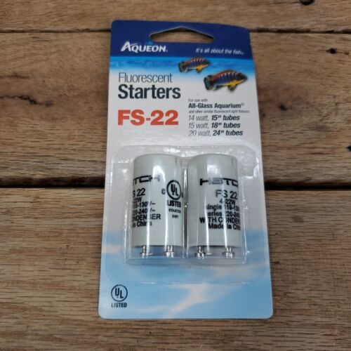 (2) AQUEON FS-22 REPLACEMENT STARTERS FOR AQUARIUM LIGHTED HOOD SEALED NOS - $19.75