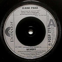 Elaine Paige - Memory / The Overture [7&quot; 45 rpm Single] UK Import CATS - $7.78 CAD