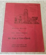 Souvenir Brochure Dedication New St. Rose of Lima Church 1950 Chula Vist... - £11.70 GBP