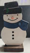 Wood Snowman 8 Inches Tall Broach Signed RHH Christmas Decoration Tablet... - €10,36 EUR
