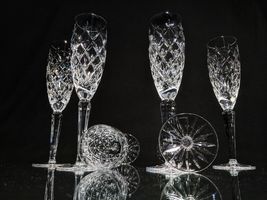 Faberge Clear Crystal Flute Glasses Set of 6 image 7