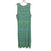 NWT Women Size XL J. Jill Blue Green Filigree Print Sleeveless Midi Dress - £30.81 GBP