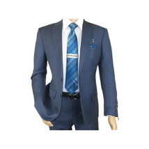 Men's Suit by Giorgio Cosani Textured Wool/Cashmere Blend 901-19 Blue 52 Long image 8