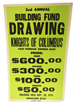 Knights of Columbus Building Fund Drawing Poster East Durham Council #6439 - £23.70 GBP