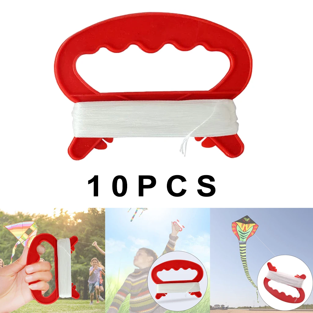 10Pieces Flying Kite Spool Handle with Line Kite String Outdoor Sports Tool - £7.77 GBP