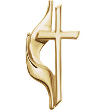 14K Gold Methodist Cross Lapel Pin - £168.96 GBP+