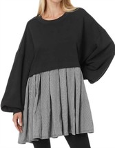 Free People eleanor striped sweatshirt in Washed Black Combo - size M - $106.92