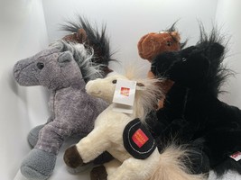 Lot of Webkinz Hanz plush stuffed horses and ine El Toro small Wells fargo horse - £18.64 GBP