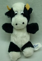 Vintage Dan Brechner Black &amp; White Cow 7&quot; Plush Stuffed Animal Carnival Toy - £14.33 GBP
