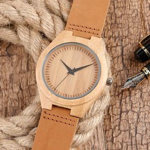 Watch Wooden Handmade Quartz Wood Natural Men Watches Gift Casual Date - £29.08 GBP