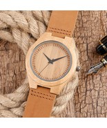 Watch Wooden Handmade Quartz Wood Natural Men Watches Gift Casual Date - £29.25 GBP