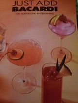 Just Add Bacardi For Year Round Entertaining Vintage 1992 Rum Recipe Boo... - $12.11