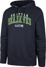 Seattle Seahawks NFL &#39;47 Navy Double Decker Hoodie Pullover Sweater Men&#39;s XL - £47.94 GBP
