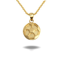 14k Solid Gold Soccer Ball Sports Pendant Necklace - Yellow, Rose, or White - £79.85 GBP+