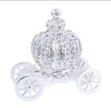Qifu Hand Painted Trinket Box Jewelry Holder with Elegant Crystals Carriage - £19.74 GBP