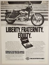 1987 Print Ad Harley Sportster 883 Motorcycles Ride Free Guarantee - £13.71 GBP