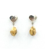JAY KING sterling embossed heart &amp; brown stone drop earrings - DTR Deser... - £39.20 GBP
