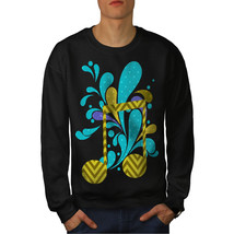 Wellcoda Note Art Song Dance Mens Sweatshirt, Aqua Casual Pullover Jumper - £23.72 GBP+