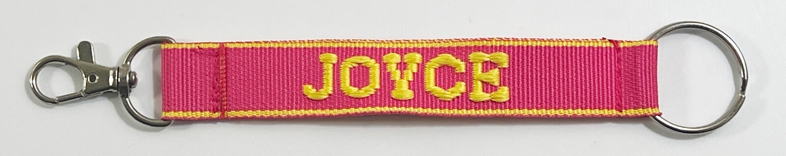 JOYCE Personalized Keychain Yellow / Pink - $9.89